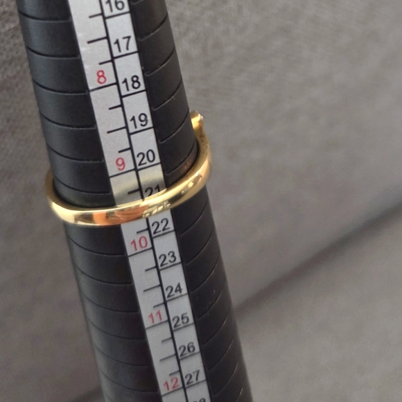 Silver 925 Stamped Ring Gold With Blue Faux Sapphires X Crystals Size 9.5 - Picture 6 of 6